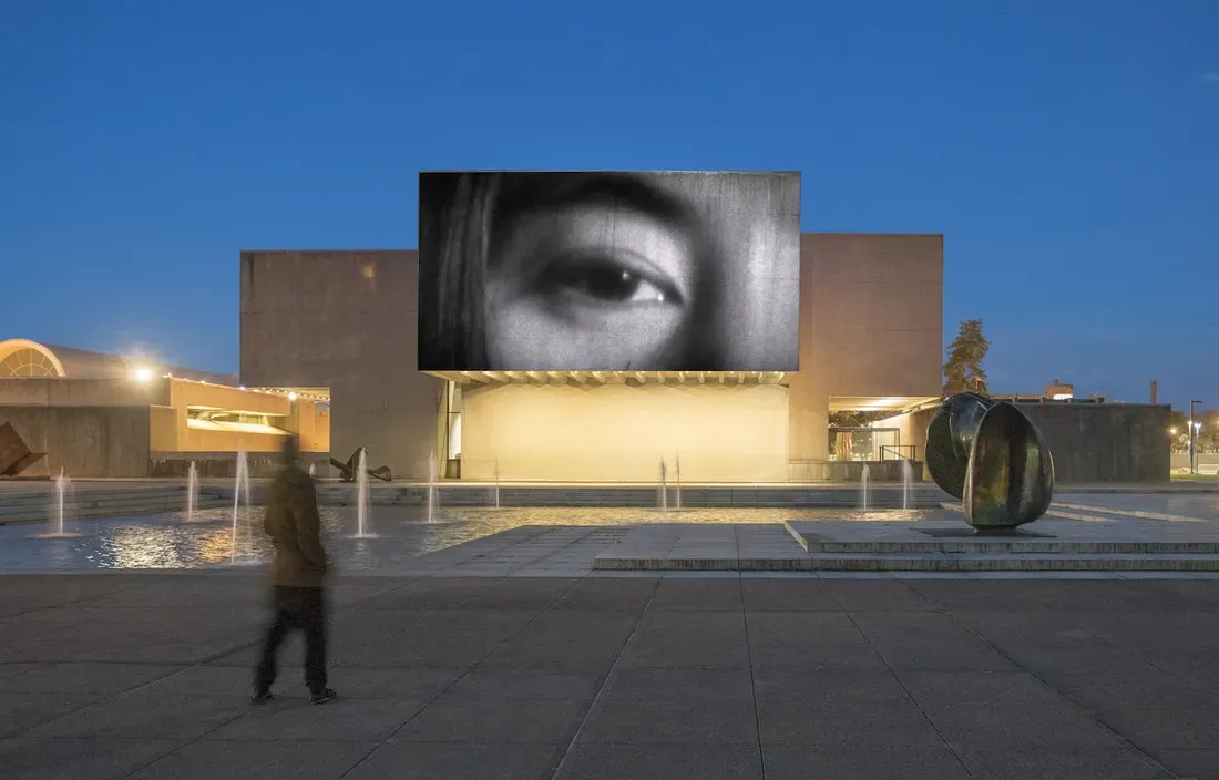 Urban Video Project showing Yoko Ono's Remembering The Future.